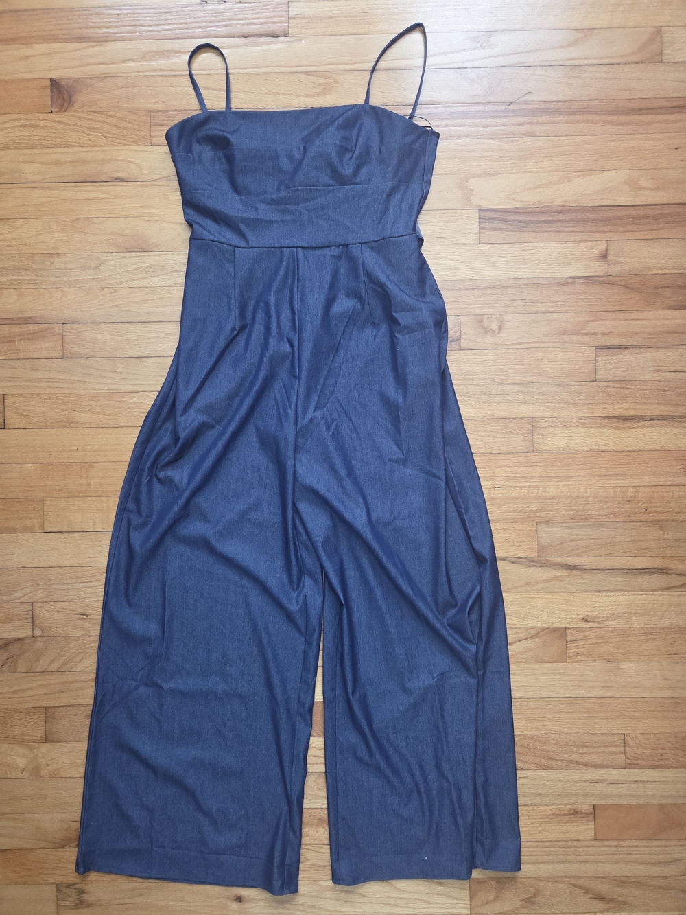 Navy Spaghetti-Strap Wide-Leg Jumpsuit Tie Back NWT